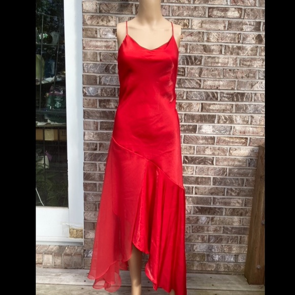 Vintage 90s Red Formal Salsa Goth Mall Goth Glam Prom Dress - Picture 10 of 10